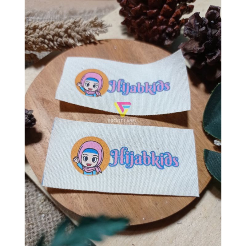 label katun full warna / label baju / label hijab / pita katun custom / free desain