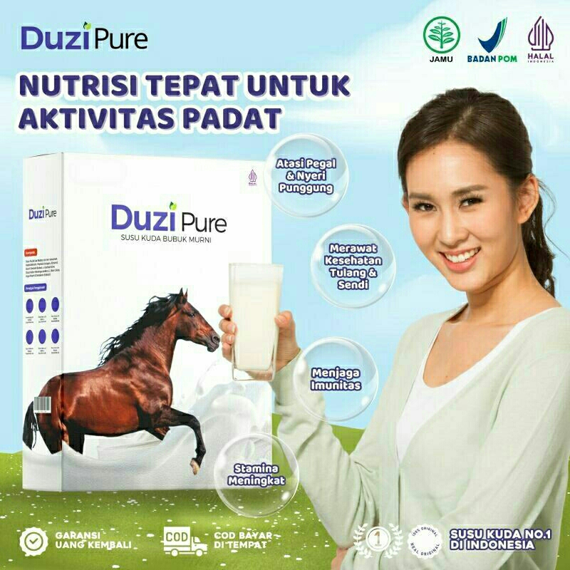 

Duzi Pure Susu Kuda Murni Original Herbal Mengatasai Osteoporosis, Nyeri Sendi, Asam Urat, serta Menguatkan Tulang & Sendi Original Alami