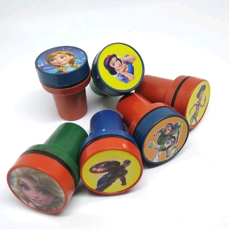

GROSIR Mainan Anak10 pcs Stempel Stamp Cap Karakter Kartun