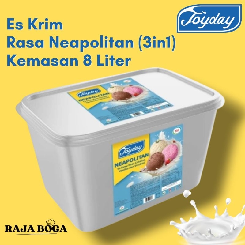

Ice Cream Joyday Neapolitan 8 Liter / Es Krim 3 Rasa Joyday Neapolitan 8 Liter