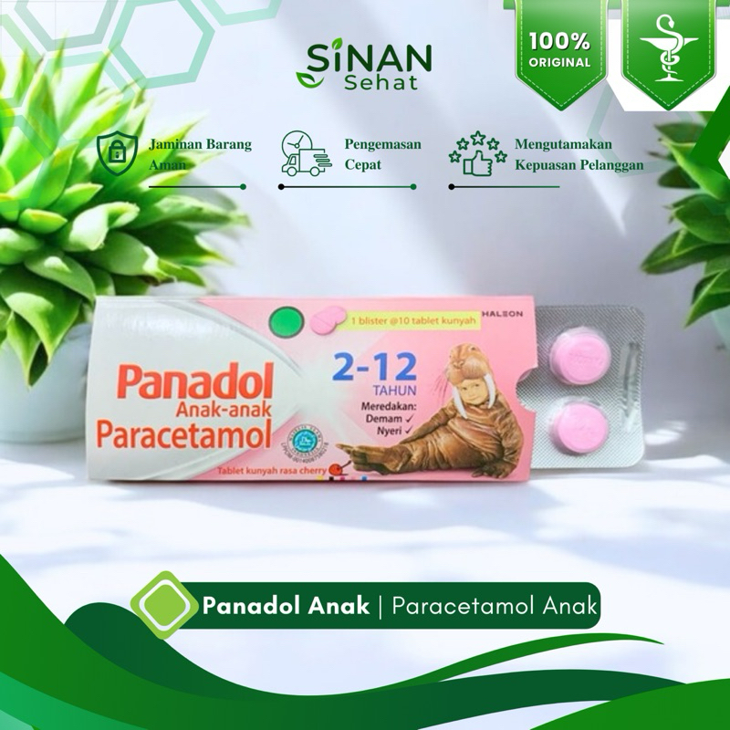 Apotek Sinan Sehat | Panadol Anak Tablet Kunyah Rasa Cherry | Panadol Paracetamol Anak 10 Tablet