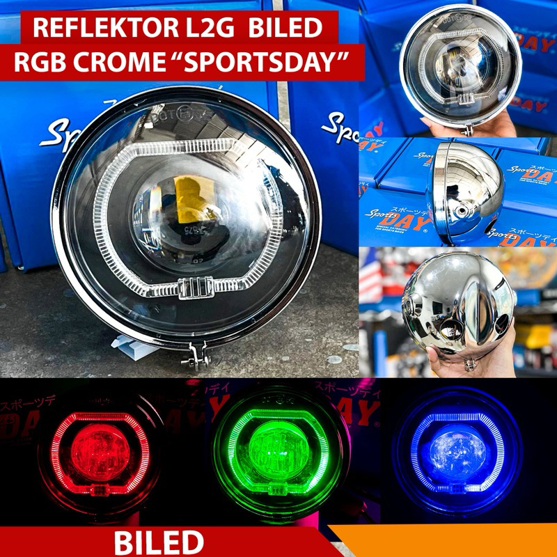 Lampu headlamp Biled RGB Set Batok L2g headlamp depan biled pnp cb gl megapro tiger sport day