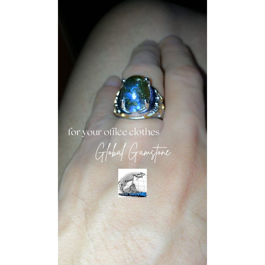 Batu Cincin Labrador Biduri Bulan Ring 8