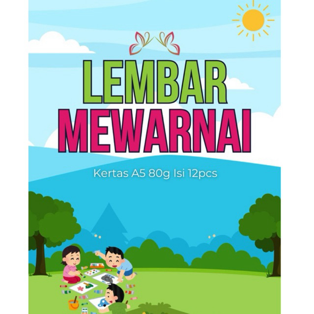 

LEMBAR MEWARNAI 12Pcs Kertas A5 80g