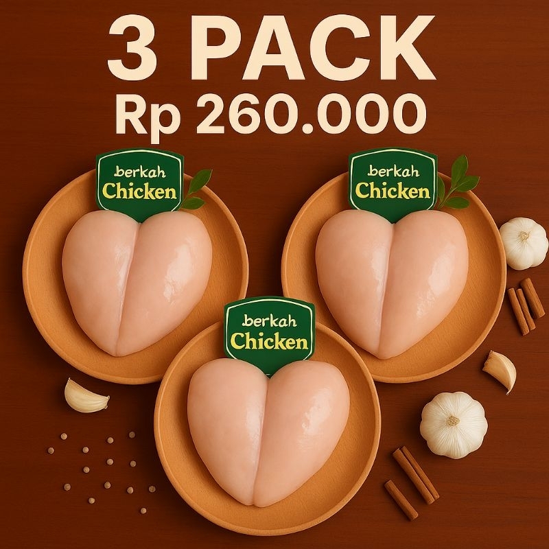 

Fillet Dada ayam Probiotik Organik Berkah Chicken - Paket Hemat 3 Pack Large Size