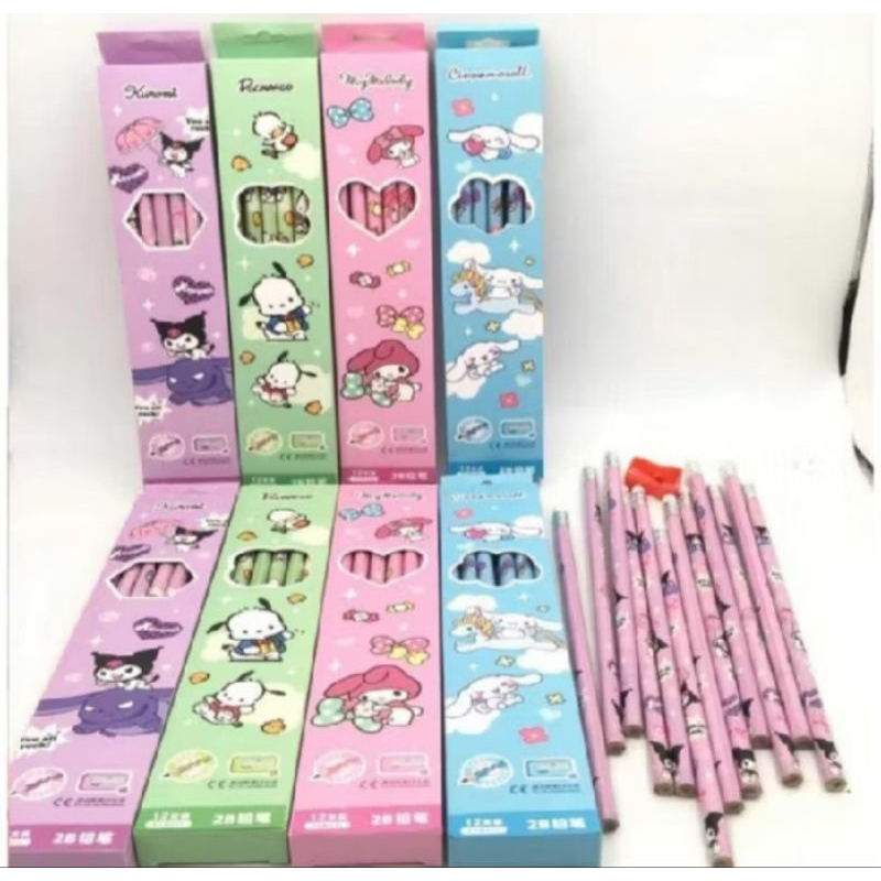 

☂️Yeollipop☂️Pensil Sanrio Karakter Lucu 12 pcs