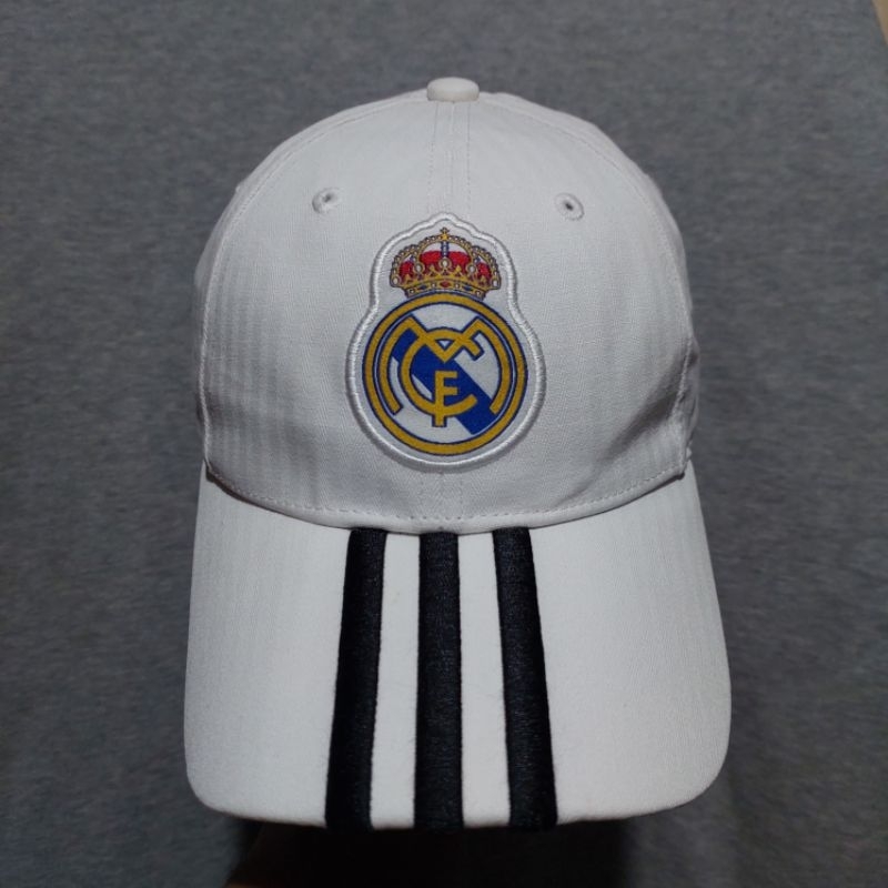 topi cap ADIDAS REAL MADRID 3S white list black official original