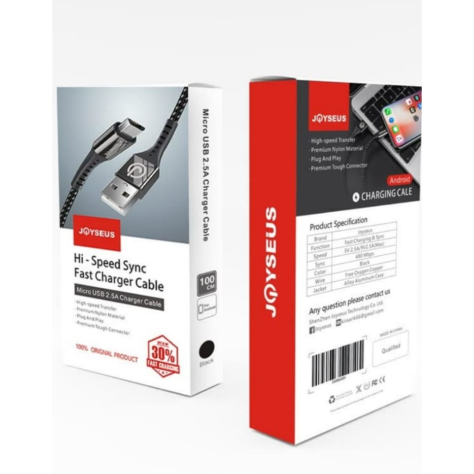 JOYSEUS Micro USB Cable 2.5A Fast Charger USB Data Cable Mobile Phone