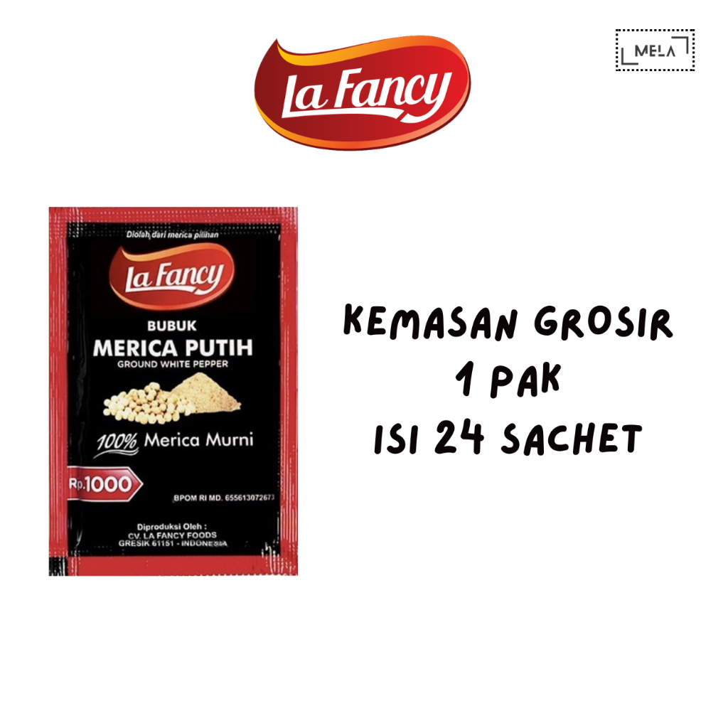 

La Fancy Bubuk Merica Putih 4,5 g - 1 Pak isi 24 Sachet