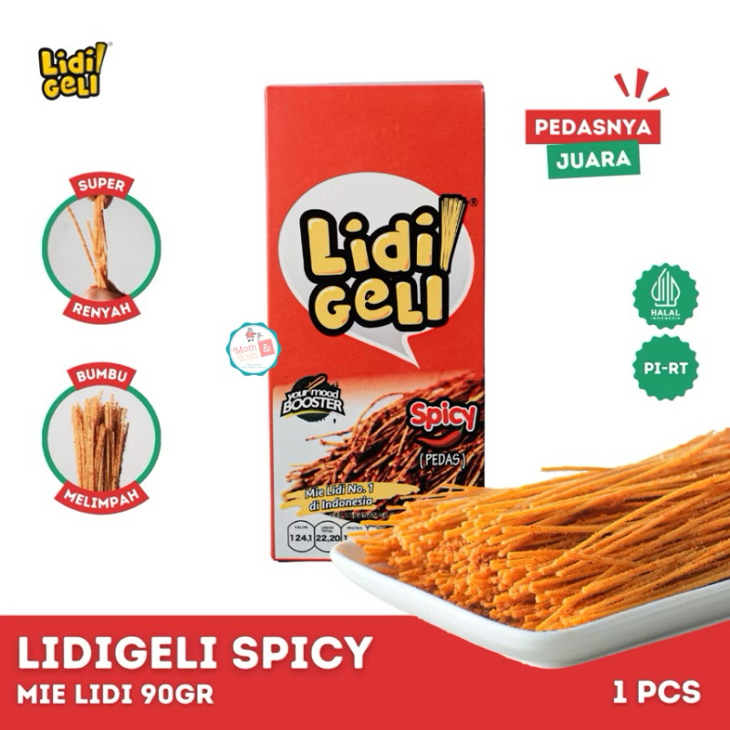 

LIDI GELI 90 GR | LIDIGELI MIE LIDI SPICY SUPER RENYAH | SNACK CEMILAN ANAK DEWASA
