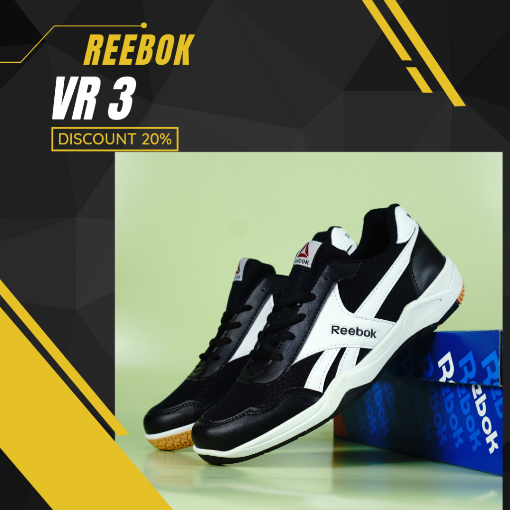 SEPATU REEBOK VR 3 Sepatu OLAHRAGA HITAM PUTIH