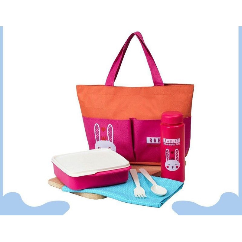 Tas bekal anak shuga  set lunch box/tempat bekal anak sekolah/kotak bekal anak set tas