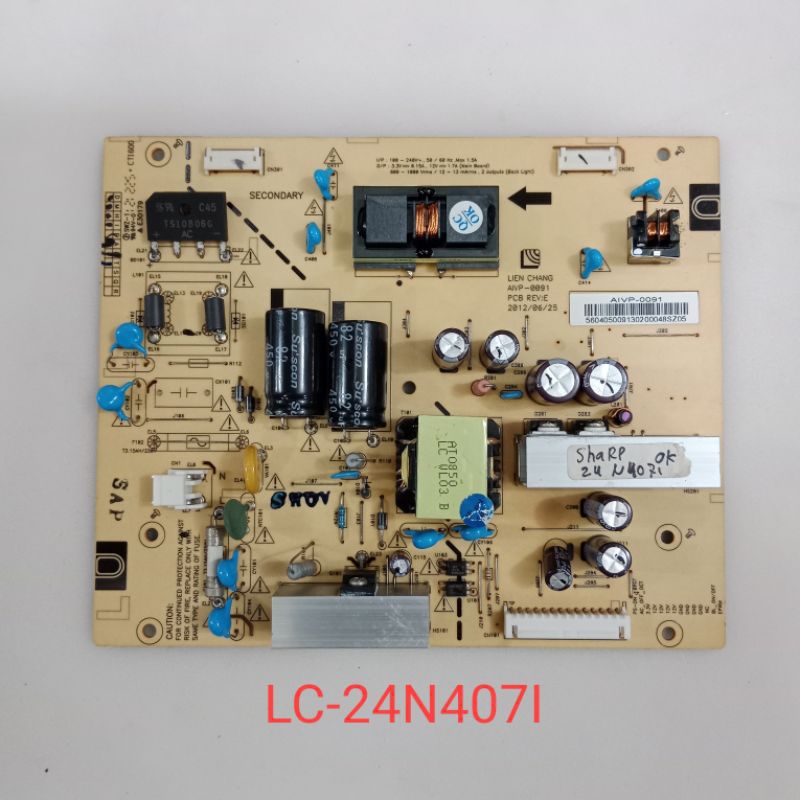 POWER SUPLAY PSU TV LED SHARP PSU POWER SUPPLY TV SHARP LC 24N407