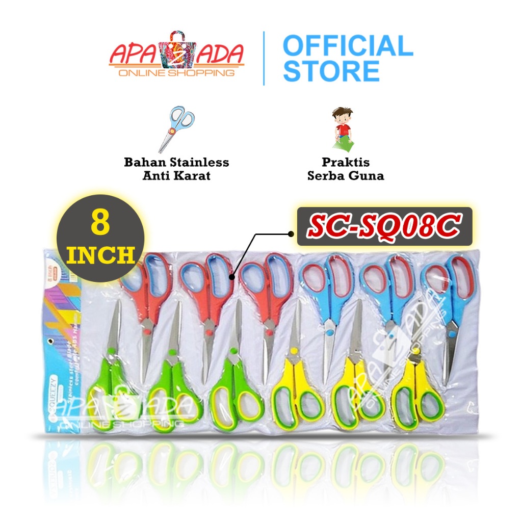 

Apazada - Gunting Kain Kertas Kantor Stainless Serbaguna / Gunting Anak Sekolah / Gunting SC-SQ08