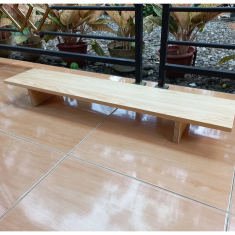 Papan Meja Tatakan Kayu Dingklik Panjang Tempat Duduk Penyangga Monitor TV