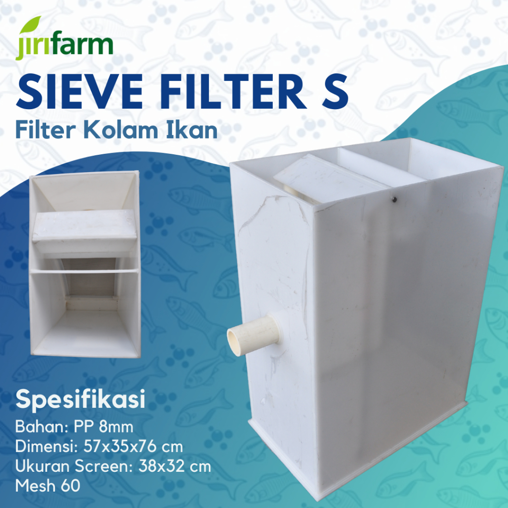 JIRIFARM - Filter Kolam Ikan Koi Sieve Filter S Bahan PP Putih Tebal 8 mm Sistem Gravitasi