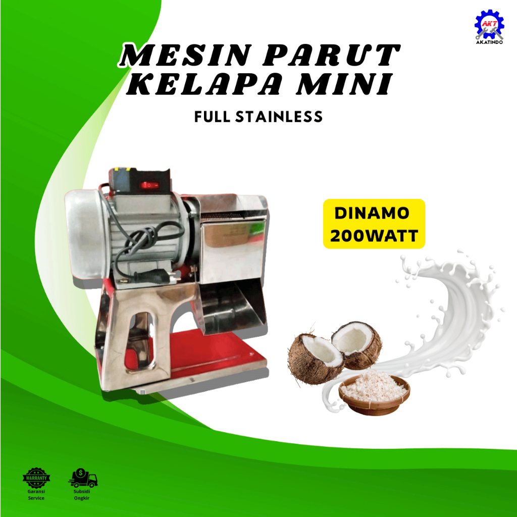Parutan Kelapa Mini Listrik Model FullStainless Mesin Parut Kelapa Singkong Nanas Kunyit Jahe Temula