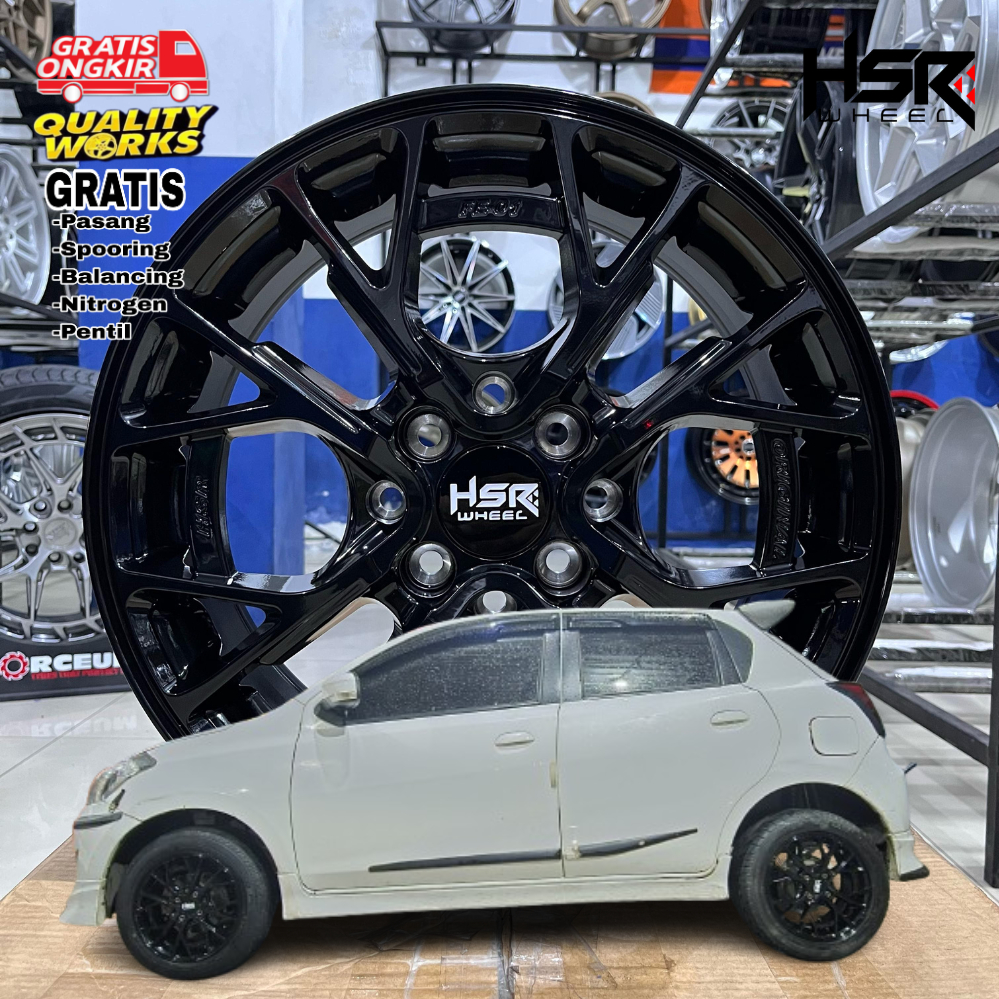 Velg Mobil Datsun Go Ring 15 Lebar 6,5 Rata, Velg Racing Hsr Wheel Fe01