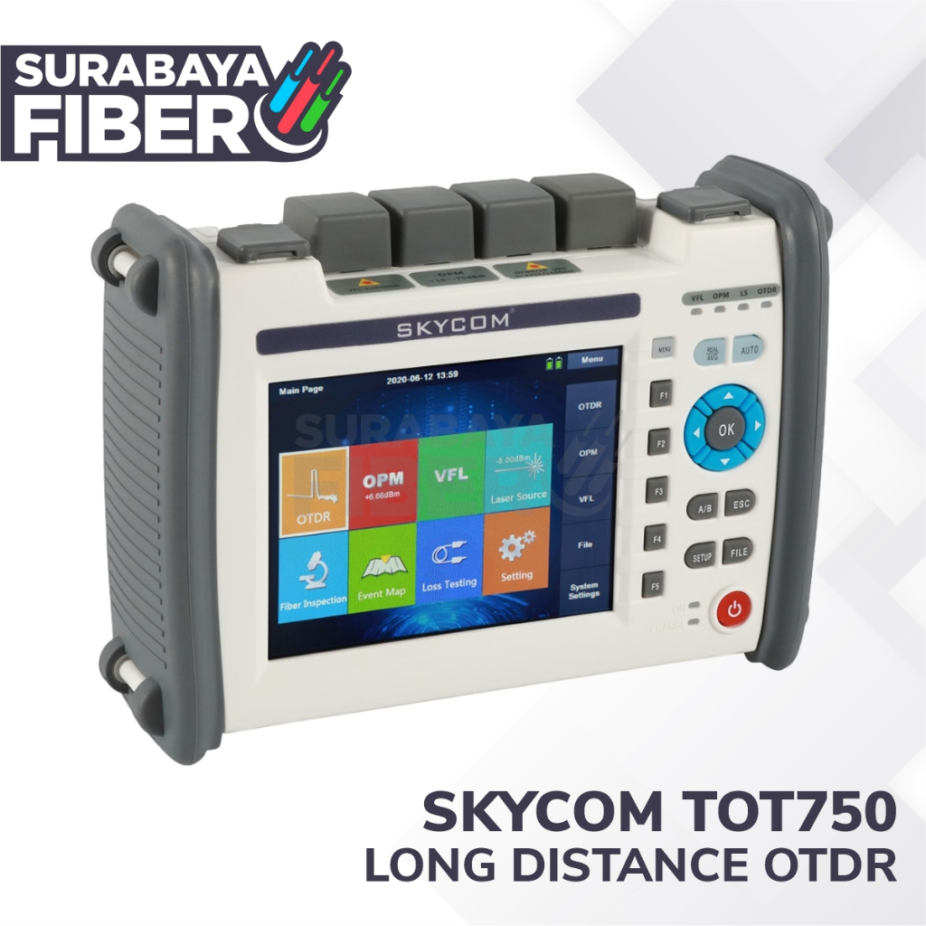 Skycom TOT750 Long Distance OTDR - Dual wavelenght 1310nm / 1550nm - Alat Ukur Redaman FO FTTH OTDR