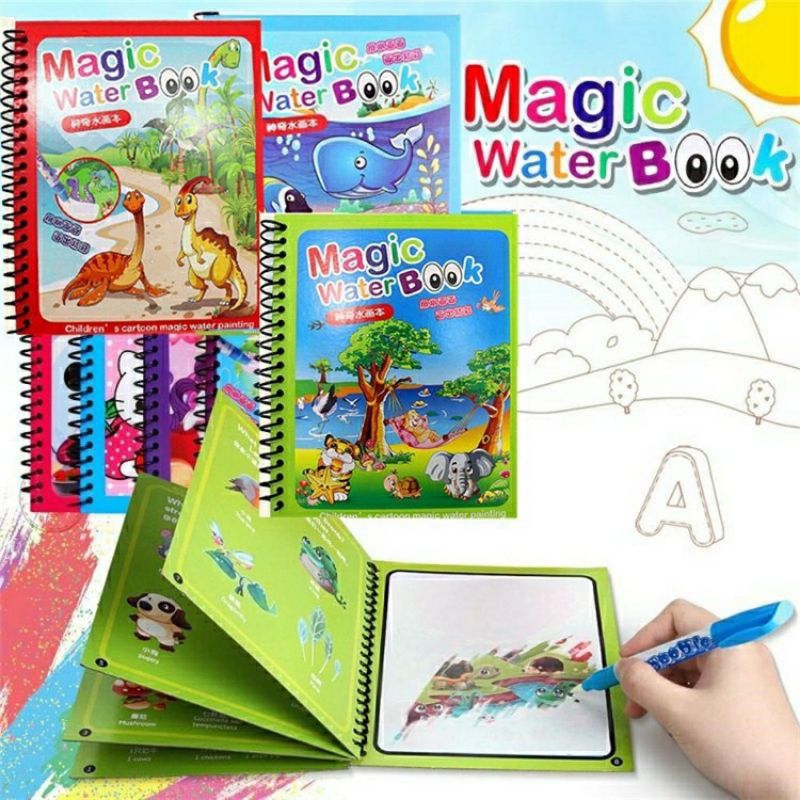 Magic Water Book Buku Mewarnai dengan Pen water