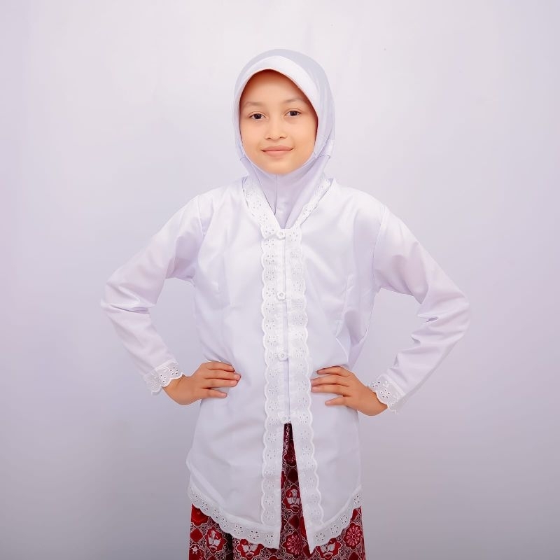 Setelan Kebaya Anak perempuan TK/SD/kebaya seragam sekolah/kebaya Sunda/kebaya merah putih