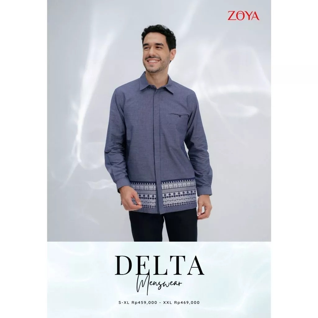 ZOYA BAJU KOKO BUSANA MUSLIM PRIA DELTA MENSWEAR WARNA NAVY