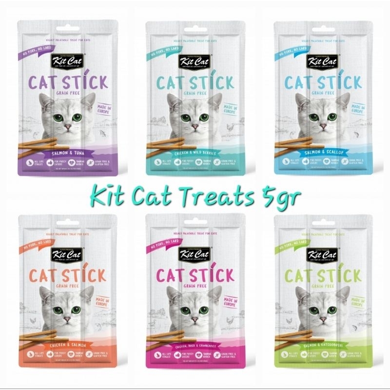 KitCat Cat Stick ecer 5gr GrainFree Treats - Snack Kucing Premium Ingredients