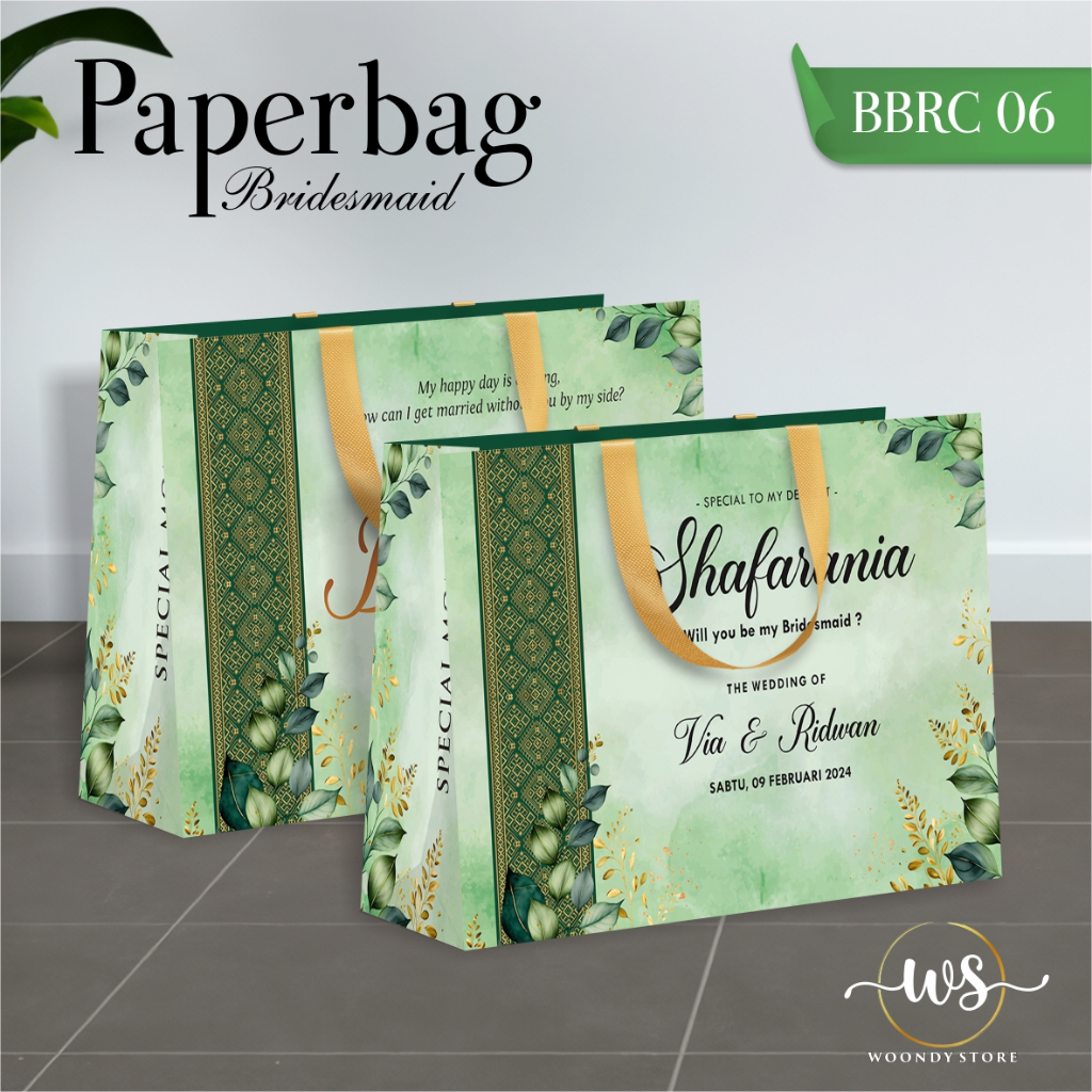 

PAPER BAG BRIDESMAID BAHAN BRIEF CARD (BBRC) CUSTOM - PAPER BAG BRIDESMAID LANDSCAPE ELEGANT