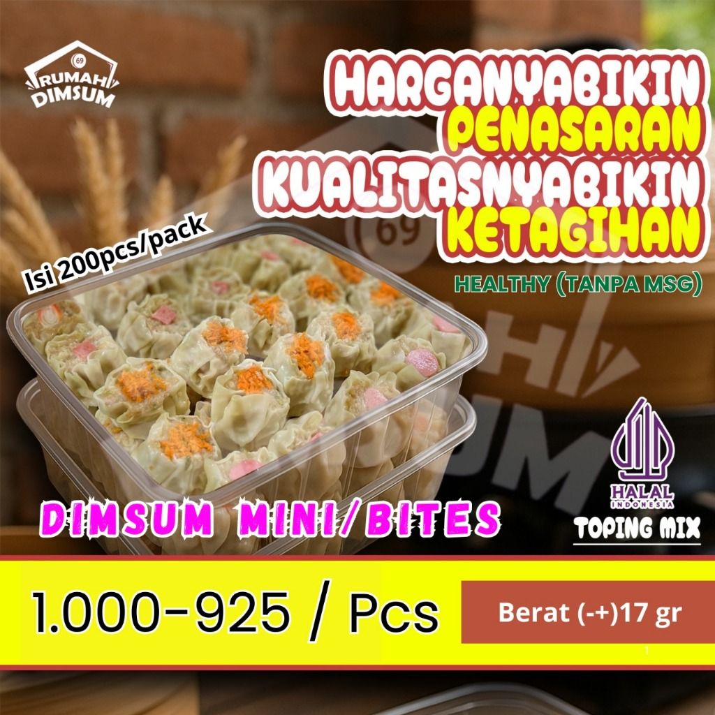 

Dimsum Ayam Premium Mini/Bites ( Non MSG ) isi 200pcs - Halal