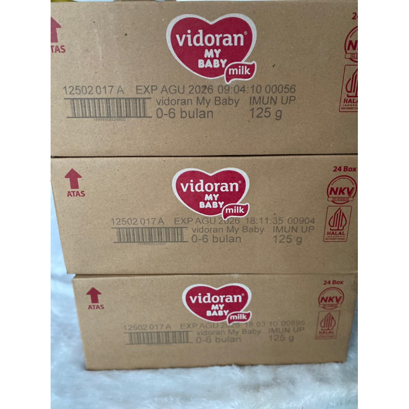 Susu Vidoran My Baby 0-6  Bulan 125g 1 Karton (24 pcs)Exp Agustus 2027