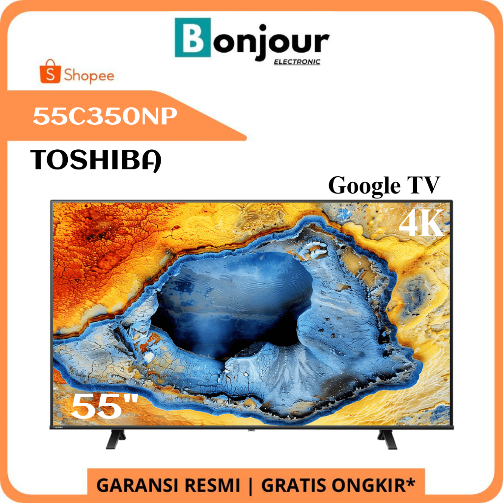 TV Toshiba 55 Inch 55C350NP 4K UHD Google TV Toshiba 55 C350 NP Pengganti 55C350LP