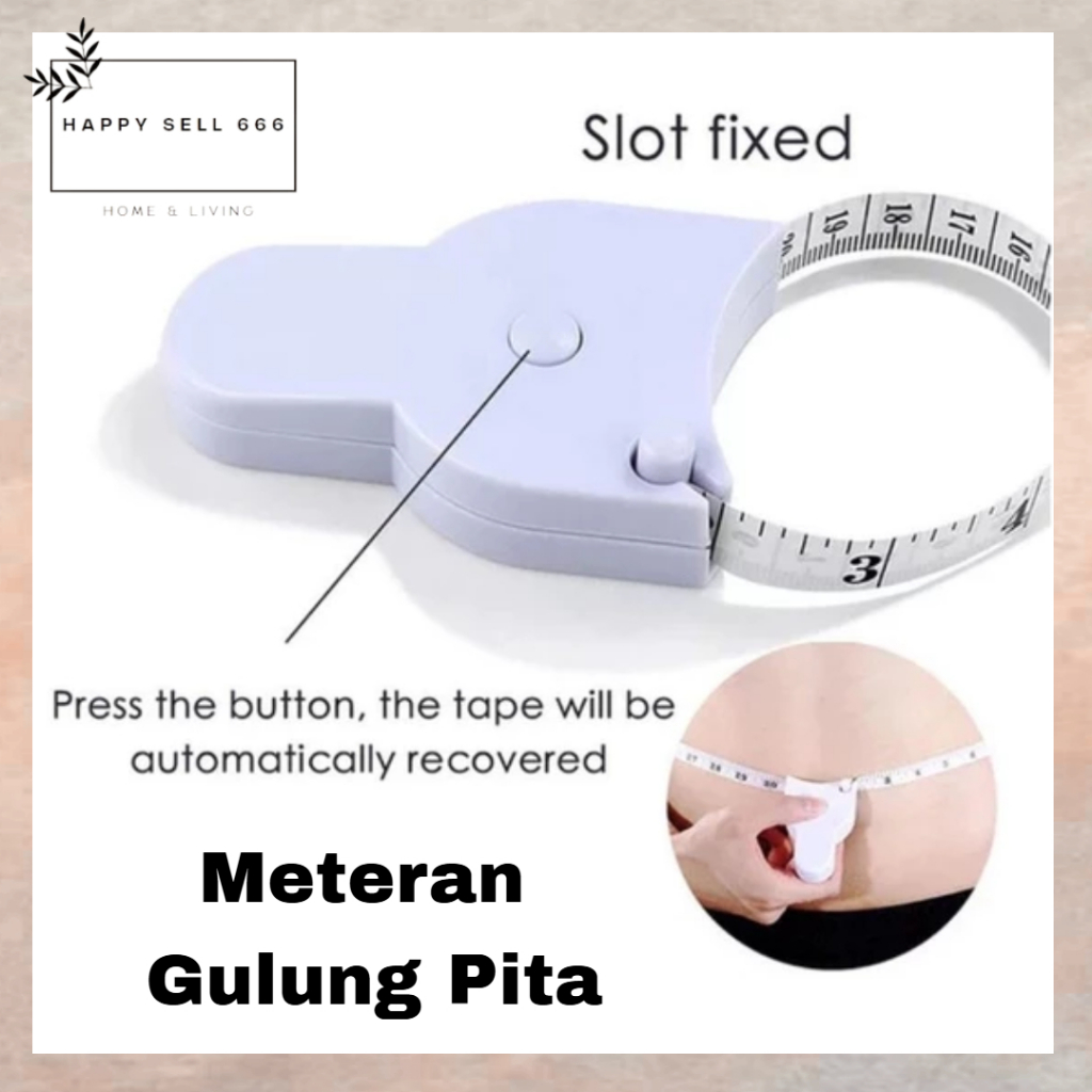 HPSELL Alat Ukur Badan Pinggang Meteran Gulung Pita Ukur Kain Meteran Gulung Otomatis Serbaguna