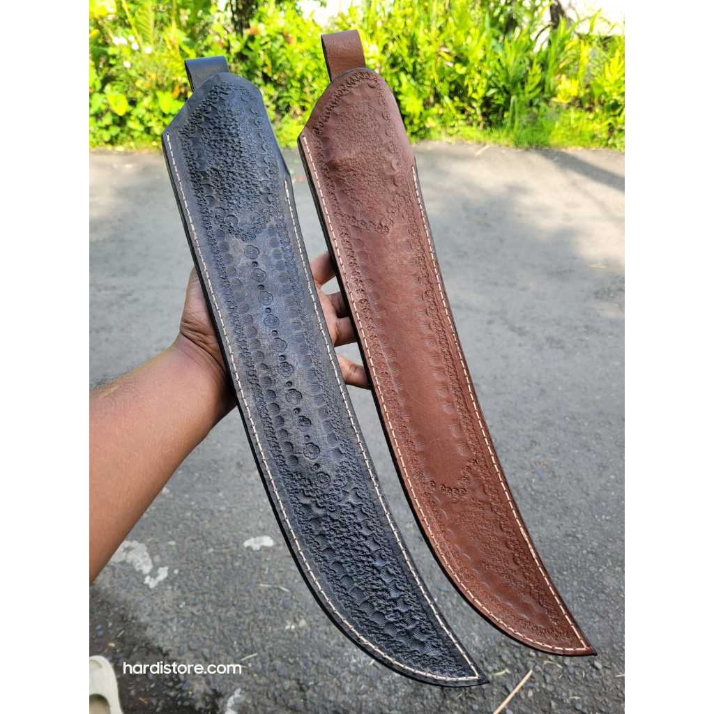 Sarung Pisau Sembelih 14 inch Tramontina Cimeter 36 cm (bilah lengkung) bahan kulit sapi asli