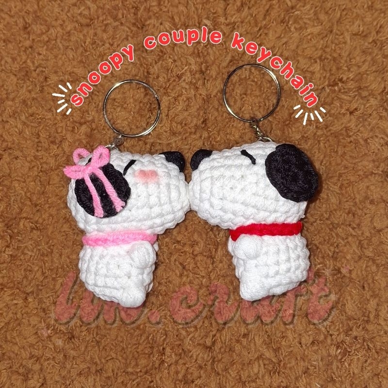 Snoopy Couple Crochet Keychain | Ganci Rajutan Pasangan Snoopy