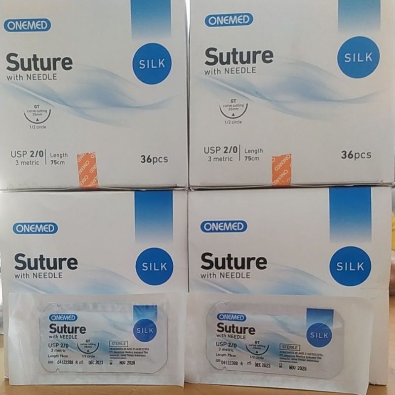 Benang Silk Braided 2/0 dan 3/0 dengan Jarum / Benang silk 2 0 dan 3 0 / Suture with Neddle