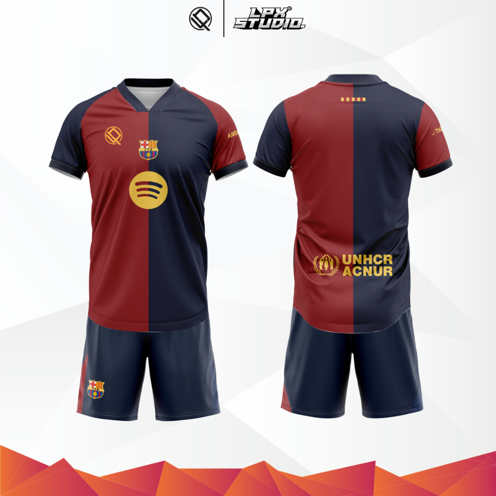 JERSEY BARCELONA FANS VERSION FREE CUSTOM NAMESET UNISEX