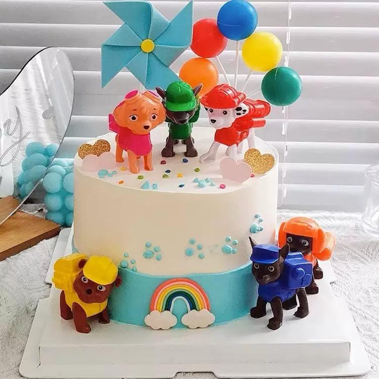 ~ HM8 ~  Topper Cake Ulang Tahun Paw Patrol / Topper Action Figure PAW PATROL Miniatur / Pajangan Ma