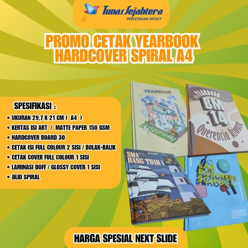 CETAK YEARBOOK / BUKU TAHUNAN SEKOLAH HARDCOVER SPIRAL A4
