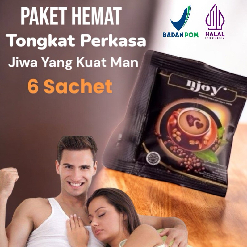 

(COD) 6 Sachet Kopi Njoy Coffee Ginseng Stamina Kuat | Herbal Dewasa Tahan Lama BPOM 100% Original