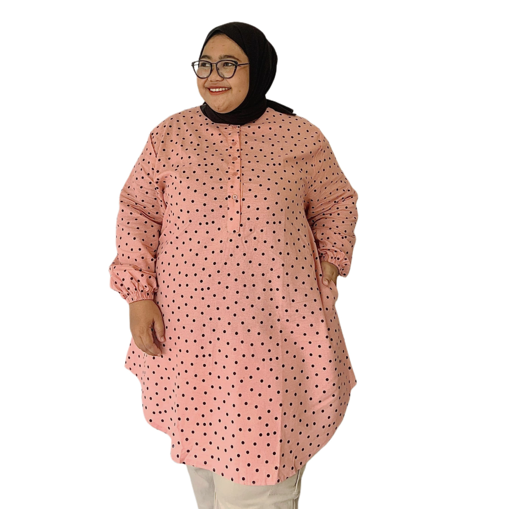 Zeba | Reika Linen Rami Tunik Jumbo LD120 LD130 LD140 LD150 Atasan Muslim Bigsize Baju Kerja Wanita