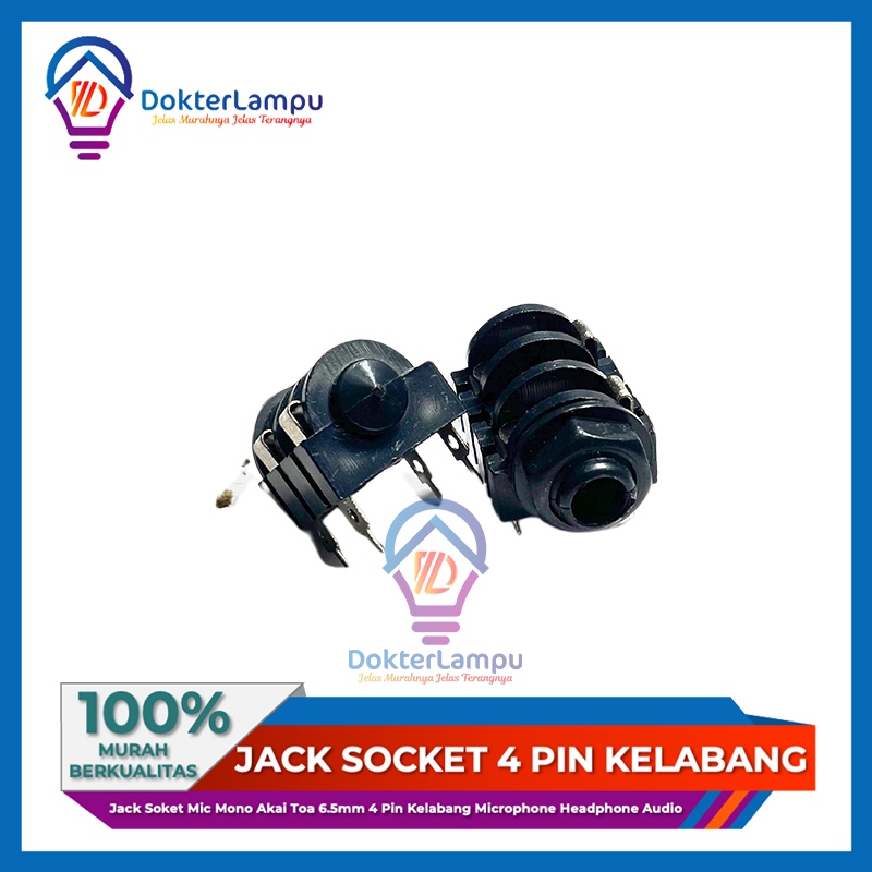 Jack Soket Mic Mono Akai Toa 6.5mm 4 Pin Kelabang Microphone Headphone Audio