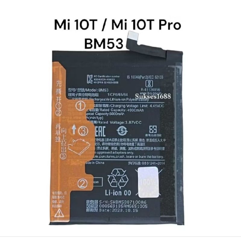 BATERAI XIAOMI MI10T - MI10T PRO / ORIGINAL
