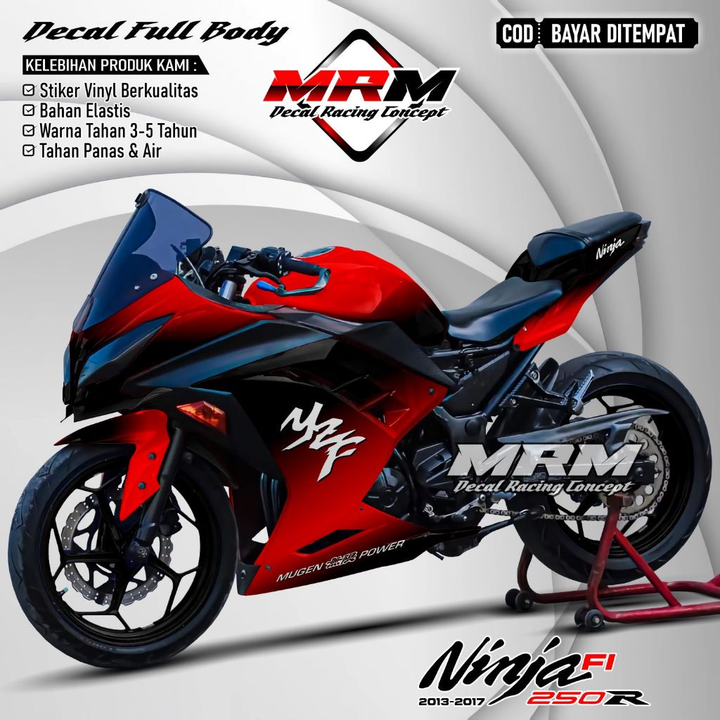 (COD) Decal Ninja 250 FI Old Fullbody Stiker Variasi Ninja 250 Fi V2 2013 2014 2015 2016 2017