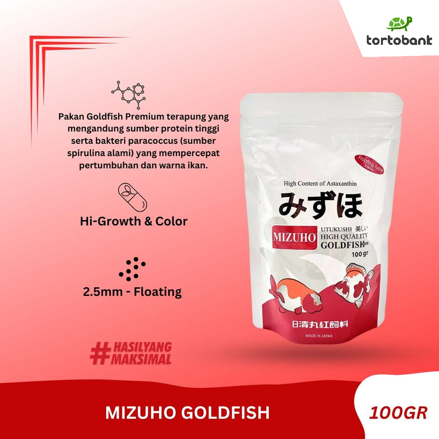 MIZUHO GOLDFISH 100GR - PELET MIZUHO FLOATING 2.5MM - PELET IKAN KOKI - MAKANAN IKAN KOKI RANCHU - I