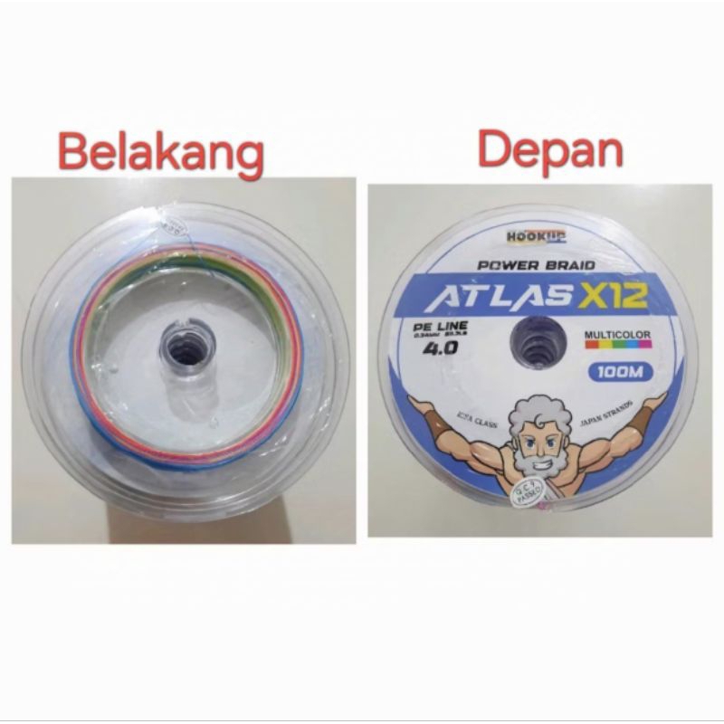 Senar Pancing PE Atlas X12 Multicolor 100M Kuat – Size 4.0