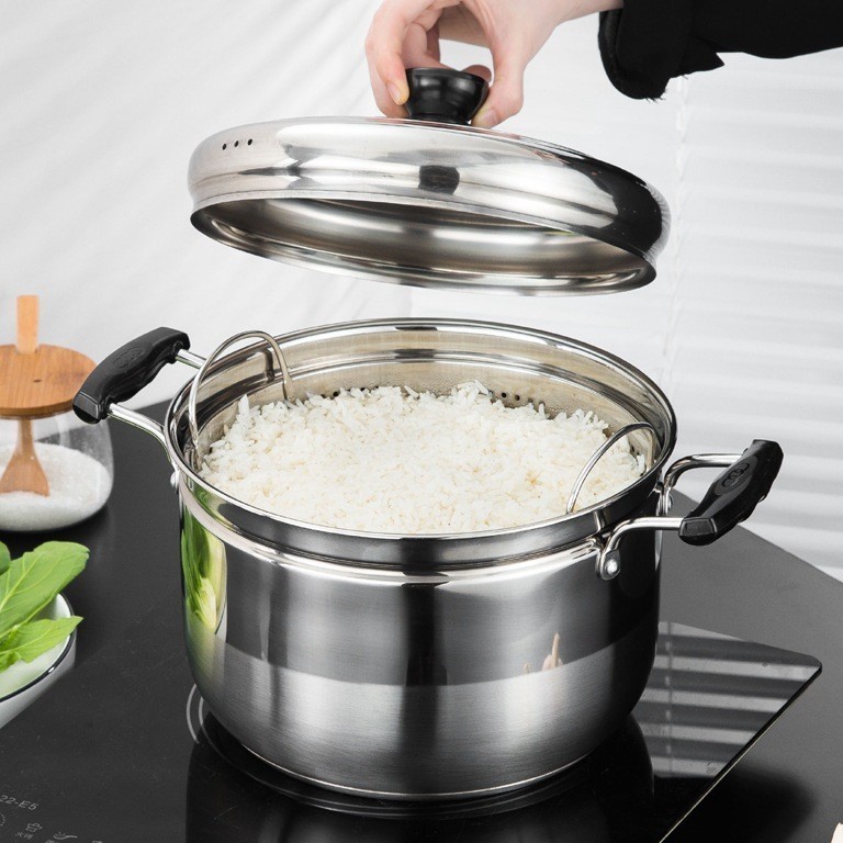 PANCI KUKUSAN 2 SUSUN UKURAN BESAR TUTUP KACA STEAMER JAPAN BAKPAO SIOMAY KUE DANDANG PANCI JEPANG K