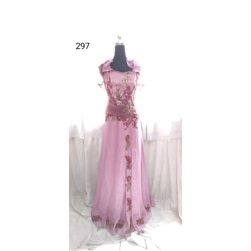 prelove gown gaun dusty pink gaun pesta bkas butik
