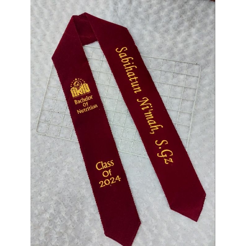SELEMPANG WISUDA PREMIUM LAPISAN BLUDRU / GRADUATION STOLE SASH / SELEMPANG WISUDA / SELEMPANG LEHER