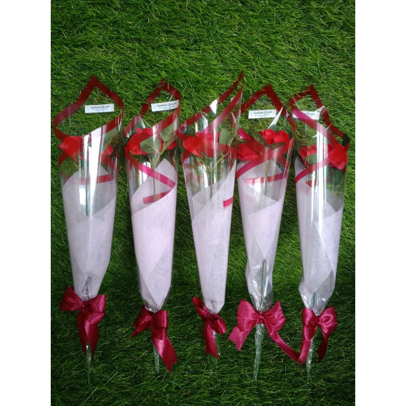 Bunga mawar plastik 1 tangkai