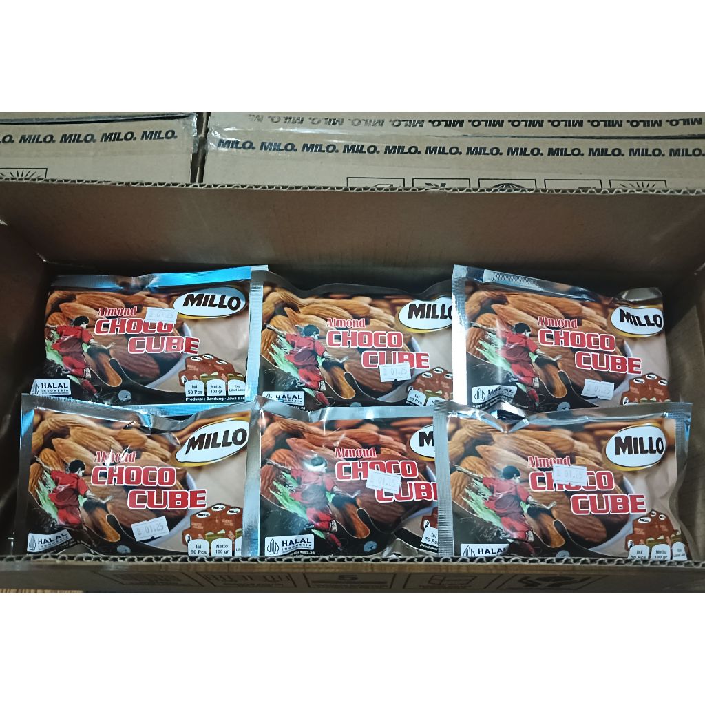 

Millo Cube Lokal Kacang Almond 1 Dus/Karton (Per Dus Isi 40 Pack, Per Pack Isi 50 Cube)